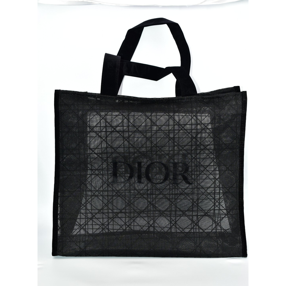 Christian Dior Beach Tote Bag Black Velvet Mesh Limited Beauty Parfums Gift GWP - Picture 3 of 10